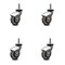 Service Caster 3 Inch Bright Chrome Hooded Polyurethane 3/8 Inch Grip Ring Stem Casters, 4PK SCC-GR03S310-PPUBD-BC-716138-4 - alternate 1